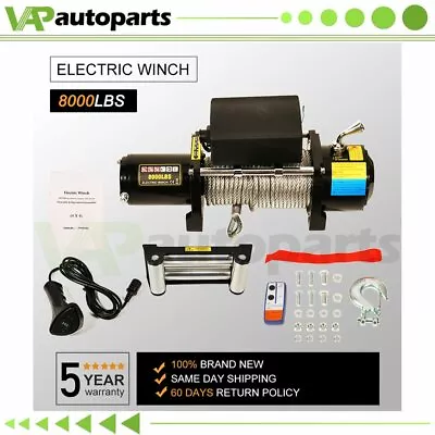 Electric Winch Recovery 8000LB Steel Cable Truck ATV 12V W/Remote Control • $232.99