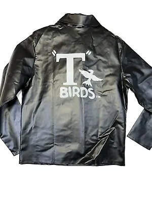 Mens Tbirds Grease Black Faux Leather Costume Jacket Size XL T-birds Long Sleeve • $25.38