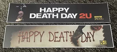 Happy Death Day 2U Lot Horror Authentic Movie Mylar Banner Poster Small 2.5x11.5 • $30