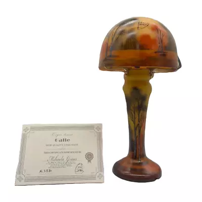 Certificate Item Daum Nancy 2-lamp Glass Lamp Technique Intercalaire 17inch JP • £703.74