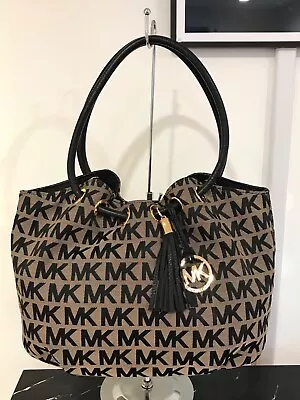 MICHAEL KORS East/West Black Signature Canvas Ring Tote Handbag  • $119