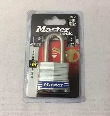 Master Lock 3DLF 1-1/2  Long Shackle Laminated Padlock • $10.95