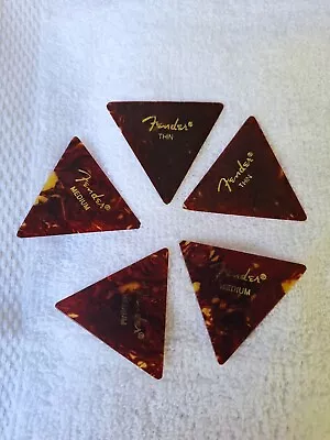 5 Vintage Fender 1970’s Triangle Guitar Picks-NOS Unused Picks MEDIUM Gauge • $9