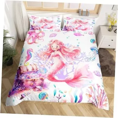 Cute Mermaid Bedding Comforter CoverGirls Bed SetDreamy Twin Mermaid 03 • $53.07