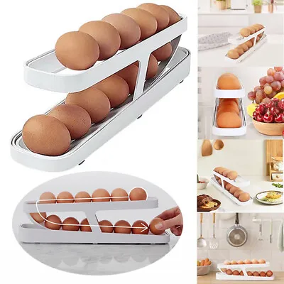 £7.46 • Buy Automatic Scrolling Egg Rack Storage Box Rolldown Refrigerator Egg Dispen&^t