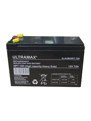 Genuine Ultramax 12 Volt 7ah Burglar Alarm Battery Heavy Duty Battery (12v 7ah ) • £22.50