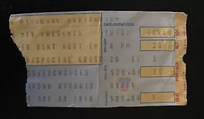 1990 MC Hammer & Vanilla Ice Concert Ticket - Buffalo Memorial Auditorium • $24.95