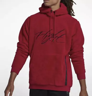 Nike Air Jordan Flight Red Pullover Hoodie Ah6250-687 Men Small • $109.99