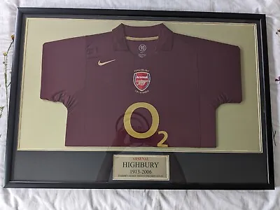 Highbury 1913-2006 Arsenal Shirt Signed In Gold By Thierry Henry Framed With COA • £414