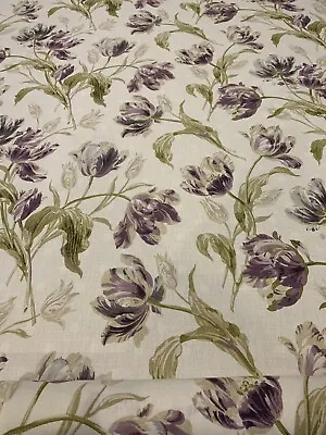Laura Ashley Gosford Plum Fabric SOLD PER METRE • £24.50