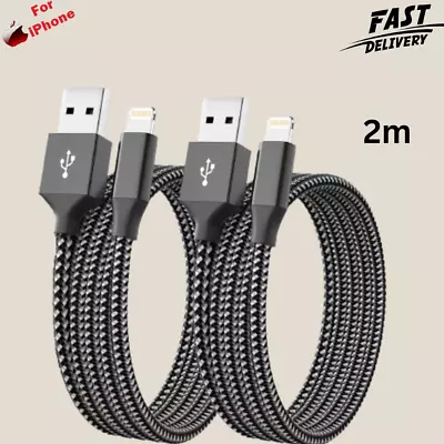 Heavy Duty Braided Long USB Fast Charger Cable Lead For IPhone 14 13 12 11 X 7 8 • £2.97