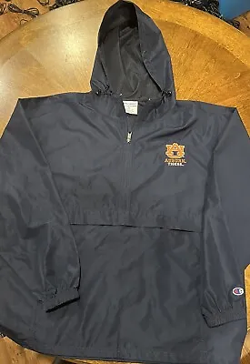 Auburn Tigers Champion Authentic Pullover Hooded Rain Jacket 1/4 Zip Size XL • $18.95