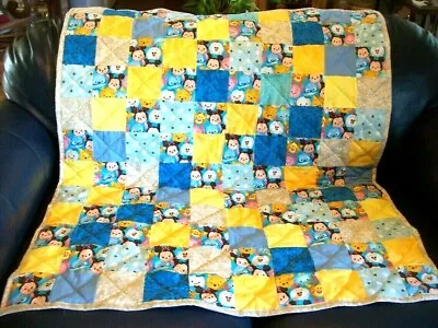 Handmade Boy's Crib Quilt Tsum Tsum Mickey Mouse & Friends 40.5  X 46.5   • $22.99