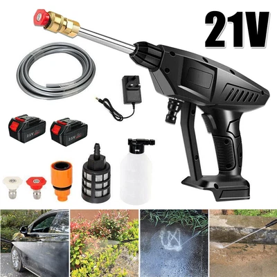 £37.90 • Buy Portable Cordless Car High Pressure Washer Jet Water Wash Cleaner Gun+2 Battery