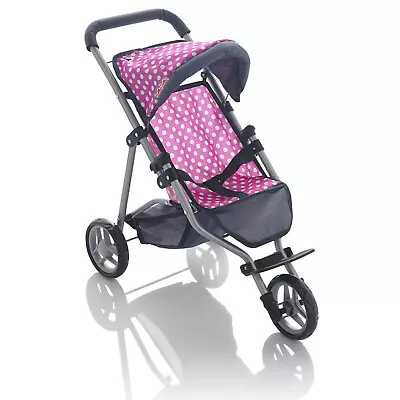 Molly Dolly 53cm My First 3 Wheeler Dolls Stroller Buggy Girls Pram Pushchair • £17.50