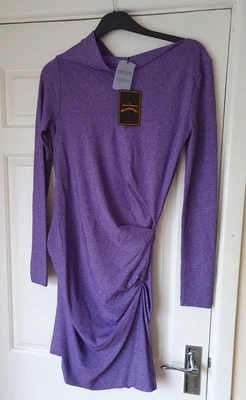 £95 • Buy VIVIENNE WESTWOOD Rare Anglomania Lilac Lurex Taxa Short Dress Size M NEW/Tags