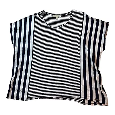 Michael Kors Navy Blue Striped  Top  Womans Size 2X • $13.43