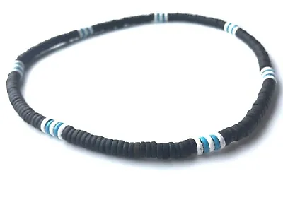 NEW Gift Wooden Beads Surfer Necklace Man Gift Color Blue Black  • $15.97