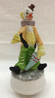 $14.99 • Buy Ceramic Clown Musical Figurine Plays  Send In The Clowns  While Turning Vintage