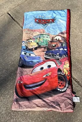 Vintage Kids Disney Pixar Cars Lightning McQueen Sleeping Bag Carrying Bag • $14.99