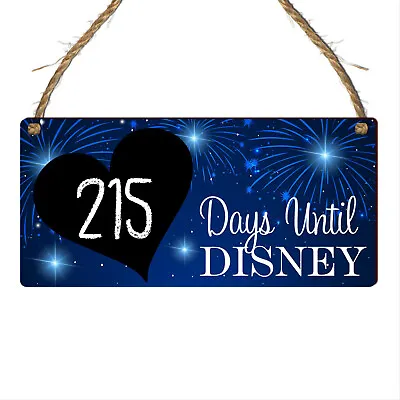 Days Until Disney Sign Childrens Kids Gift Holiday Countdown Chalkboard Plaque • £4.99