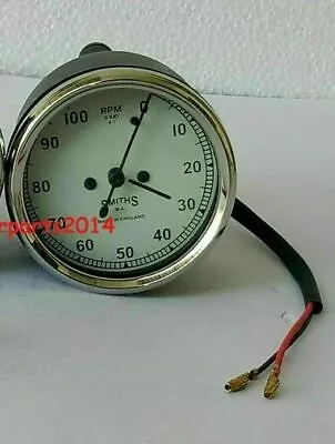 Smiths Tachometer 80 Mm Fitment M12x1.5 Thread Replica White Face • $21.60