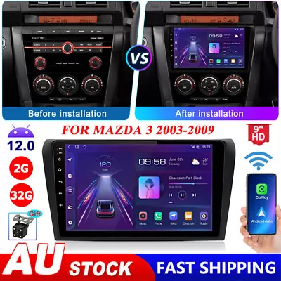 Android 13 For Mazda 3 2003-2009 Carplay Stereo Radio Gps Sat Navi Wifi Bt 2+32g • $178.59