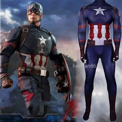 Marvel Avengers：Endgame Captain America Cosplay Costume Jumpsuits Role Play Men • $51.36