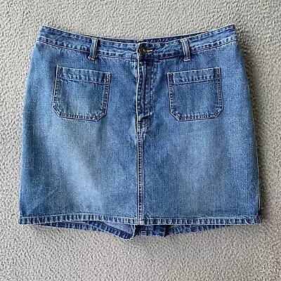 Vintage Venezia Denim Skort Skirt Womens 14 Blue Jean • $5.75