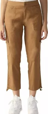 Sanctuary Women's Scout Poplin Cargo Cropped Pants L Caramel Ankle Stretch Crop • $13.95