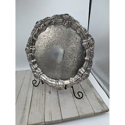 Vintage EPCA Silver Plate By Poole 8208 3208 Patterned Tray 10 1/4  • $24.95