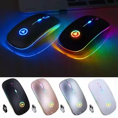 2.4GHz Wireless Optical Mouse USB Rechargeable RGB Cordless Mice For PC Laptop • $7.85