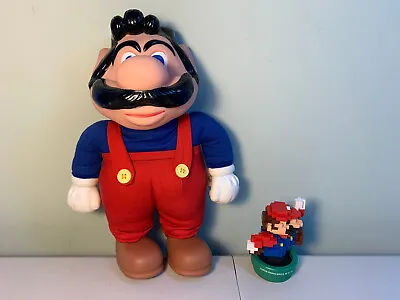 Vintage 1989 12  Applause Super Mario Bros Plush Doll & Amiibo 30th Anniversary • $35.99