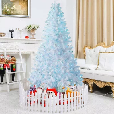 White Christmas Tree 4-7ft Lush Tips Metal Stand Easy Assembly Xmas Home Decor • $12.99