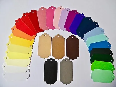 £2.75 • Buy 24 Or 31 Scallop Fancy Shape Gift Tags Labels 31 Colours Or Assorted Multi-buy 