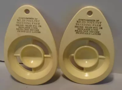 Advertising Egg Separators Niles Poultry Breeding Farm Niles Ca. Plastic Vintage • $16.99