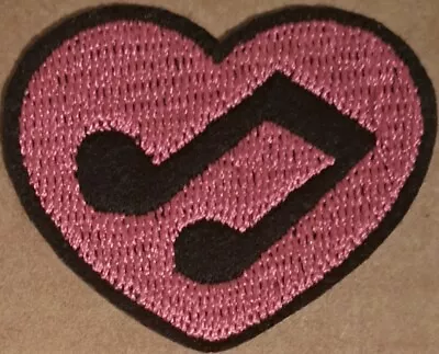 Heart With Music Note Embroidered Iron On Patch • $5.95