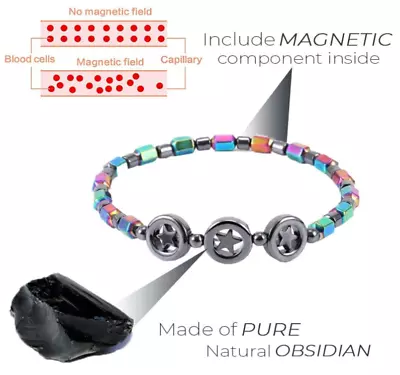 £4.78 • Buy Anti Swelling Body Detox Magnetic Obsidian Anklet
