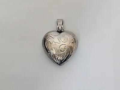 Vintage Sterling Silver Heart Pendant Locket Fob For Pocket Watch Chain ! ЮH42 • $28