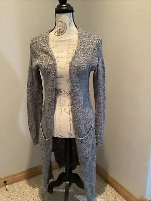 Merona Cardigan Womens Small Grey Thick Sweater Duster With Pockets Open Front • $12.05