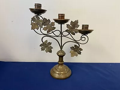 Vintage Metal Candelabra With Leaves AA - 13A • $26.25