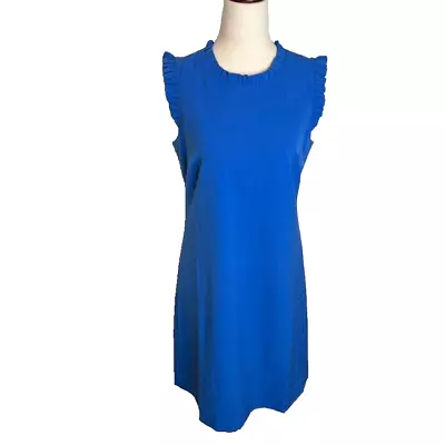 J.Crew $118 Ruffleneck Suit Dress In Blue Size 4 BF465 • $65