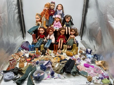 $49 • Buy Huge Dressed Bratz Doll Lot Of 10 (2001-03) MGA + Shoes Bags Clothes Accessories