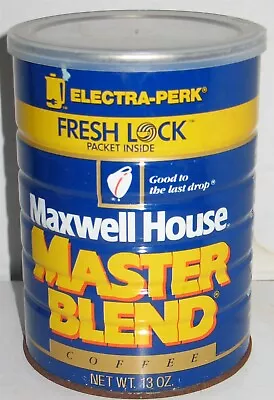 Vintage Empty Maxwell House Master Blend 13 Oz Tin Can With Lid Prop Display • $8