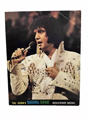 Elvis Presley Souvenir Menu 1974 Vintage Del Webb’s Sahara Tahoe • $50