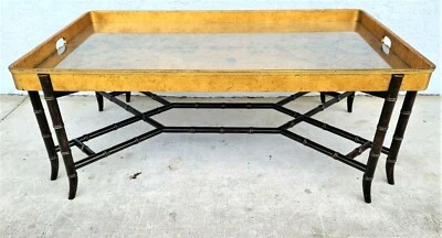 $2995 • Buy EJ VICTOR Gilt Tray Top Faux Bamboo Cocktail Coffee Table