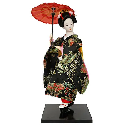 30cm 12  Japanese Brocade Kimono Kabuki Doll Geisha Figurine Statue Decor 0253 • $16.96