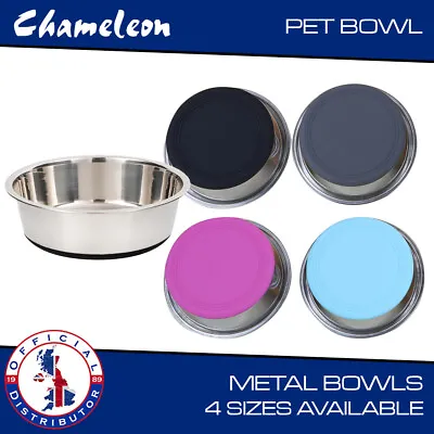 £9.25 • Buy Pet Bowl Dog Puppy Metal  Feeding Food Water Stainless Steel Bowl Dish Animal