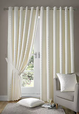 £5.99 • Buy Madison Cream Eyelet Curtains Including Tie Backs