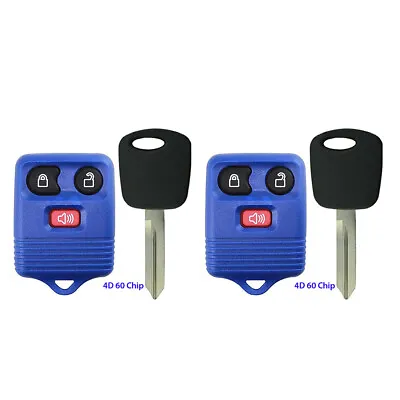 2 Replacement For Mazda Tribute 2001 2002 2003 2004 Blue Remote Fob + 4D60 Key • $37.16